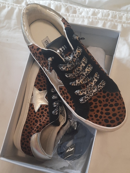 Steve Madden Shoes - Steve Madden Leopard Print Low-Top Sneakers with Silver Star